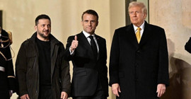 Macron - Trump'ın Paris'teki görüşmesine Zelenskiy de katıldı