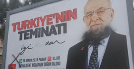 Karamollaoğlu'nun afişlerine saldırı