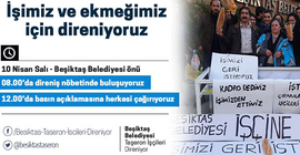 Beşiktaş Belediyesi'nde işten atılan işçiler eylemde