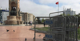 Polis Taksim'de 1 Mayıs hazırlığına başladı