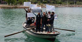 Polis müdahalesine önlem: Gölde eylem