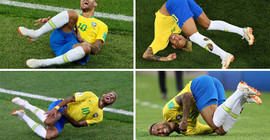 Neymar Dünya Kupası'nda 14 dakika yerde yuvarlandı