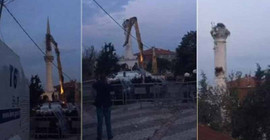 Cami yıkımına karşı çıkanlara biber gazı ve gözaltı