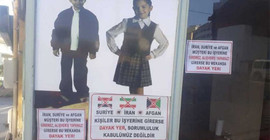 Irkçı afiş: 'İran, Suriye, Afgan müşteri bu dükkâna giremez'