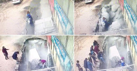 Diyarbakır'da kaldırım çöktü: 2 yaralı