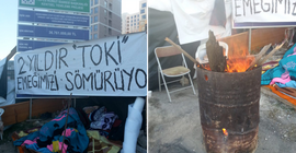 Ankara'da TOKİ işçileri 3 gündür eylemde