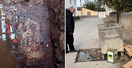 Roma dönemi mozaiğinin başına gelmedik kalmadı