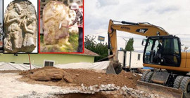 2700 yıllık eser kepçeyle çıkarıldı