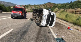 Öğrencileri taşıyan minibüs kaza yaptı: 9 yaralı