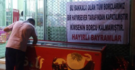 'Bir hayırsever': Mahallelinin iki bakkala olan borçları kapatıldı