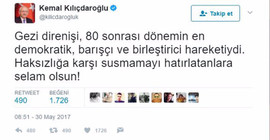 Kılıçdaroğlu'ndan Gezi Mesajı