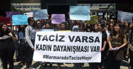Marmara Üniversitesi'nde taciz protestosu