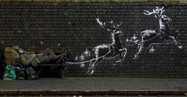 Banksy bu kez evsizlerin yaşamına dikkat çekti