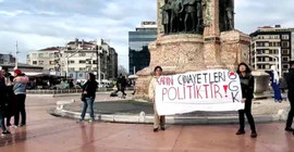 Taksim'de 'Kadın cinayetleri politiktir' diyen 2 kadın gözaltına alındı