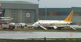 Pegasus uçağı pistten çıktı