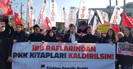 TGB'den İBB önünde 'Demirtaş'ın kitaplarının satışını durdurun' eylemi