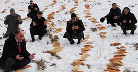 Erzurum'da doğal afetten korunma yöntemi: 2001 ekmek bırakıldı