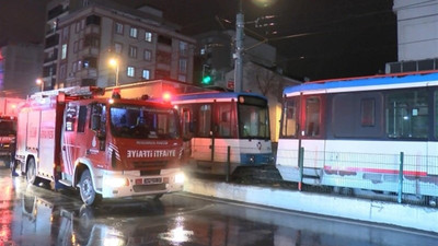 İstanbul'da tramvayda yangın