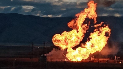 Sınır kapısındaki doğalgaz boru hattında patlama