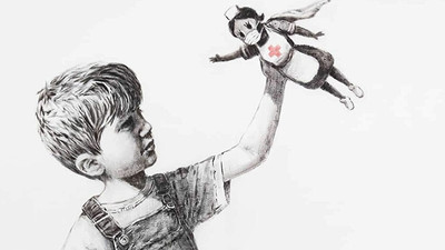 Koronavirüs: Banksy hastaneye resim hediye etti