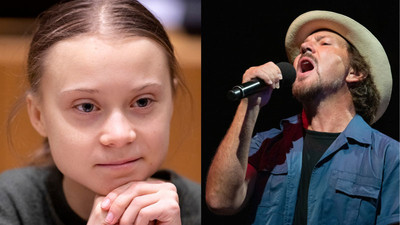 Pearl Jam'in klibinde Greta Thunberg yer aldı