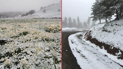 Bir günde 17 derece düştü, kar yağdı