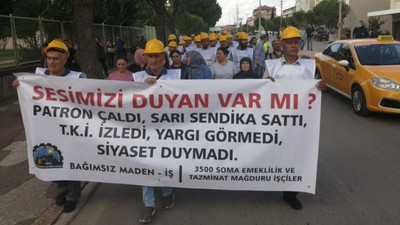 Ankara'ya bir yürüyüşte Somalı maden işçilerinden