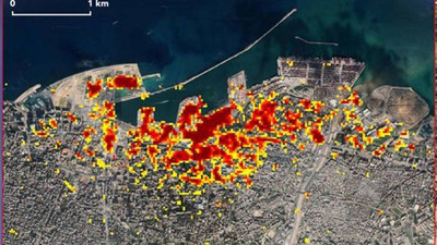 Beyrut'taki patlama uydu görüntüsünde