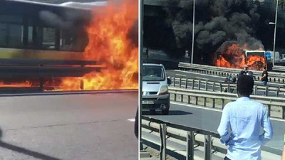 Zeytinburnu'nda metrobüs alev aldı, yolcular son anda kurtuldu