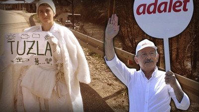 Adalet Yürüyüşü'nü 'Barış Gelini' karşıladı