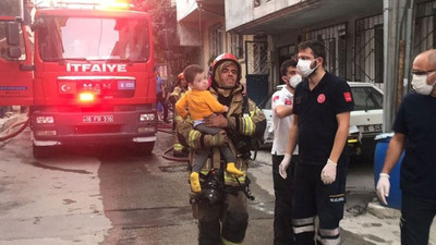 Gaz patlaması sonucu 5 katlı apartmanda yangın çıktı