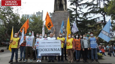 Trabzon'da demokrasi güçlerinden torba yasa protestosu