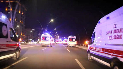 38 ambulans aynı anda siren çalarak kente girdi