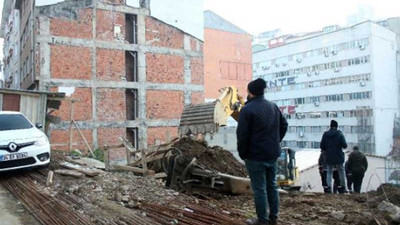 Şişli'de istinat duvarı çöktü, doğalgaz borusu patladı