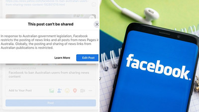 Facebook, Avustralya'yı 'arkadaşlıktan çıkardı', haber sitelerinin paylaşımları engellendi