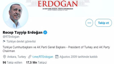 Twitter Erdoğan'ı 'devlet görevlisi' diye etiketledi, Pelikan'ın hesabını da askıya aldı