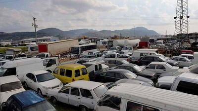 Hatay’da, 80 milyon lira değerindeki araçlar, 'borçlarından dolayı' çürümeye terk edildi