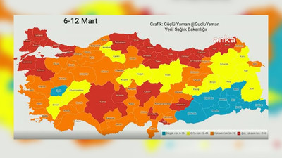 Corona haritası: Çok yüksek riskli iller 5 haftada 2,8 kat artarak 25'e çıktı