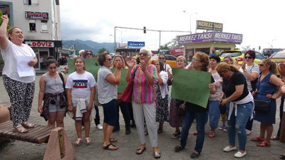 Hopa'da kadınlardan kömür tozuna tepki