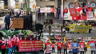 İşçiler 'tam kapanma' yasaklarında ülkenin dört bir yanında işyerlerinden seslendi: Yaşasın 1 Mayıs