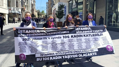 HDP'li vekiller Taksim'den seslendi: İstanbul Sözleşmesi'ne sahip çıkacağız