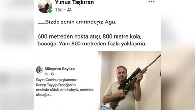 Bir öğretmenden Soylu'ya tüfekli mesaj: Biz de senin emrindeyiz