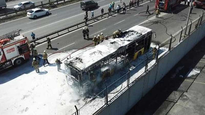 İstanbul'da halk otobüsü yandı