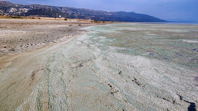 Burdur Gölü'nün alg patlamasıyla rengi değişti