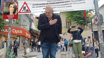 Levent Üzümcü'den Kalkeodon Meydanı'nda performans: Devlet Anayasa'nın 64'üncü maddesini uygulamıyor