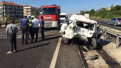 Tekirdağ'da işçi servisi kaza yaptı: 2 ölü, 4 yaralı