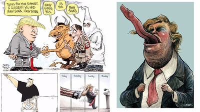 Karikatüristler Trump'ı böyle resmetti