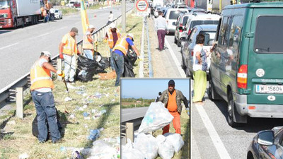 Gurbetçiler 9 ton çöp bıraktı