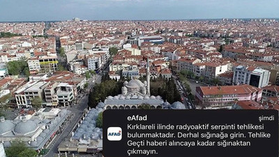 AFAD'ın 'sığınağa gidin' mesajı şehri ayağa kaldırdı, valilik 'sehven' dedi