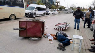 Fırtınada devrilen simit arabasının altında kalan simitçi yoğun bakımda